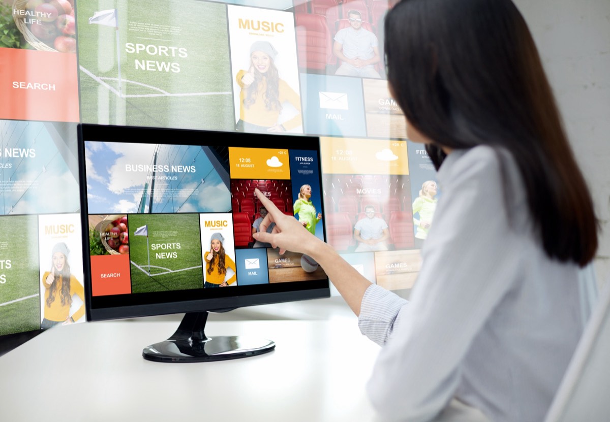 A computer screen with a small notification in the corner of the display