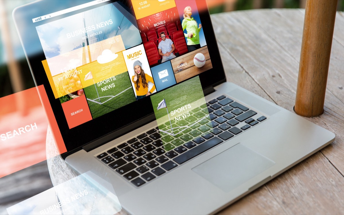 Single-page placeholder website on a laptop screen